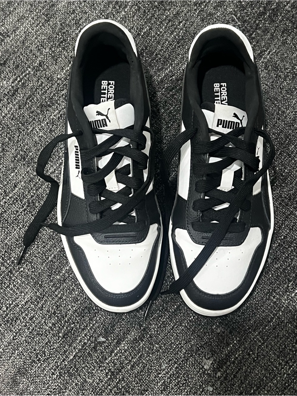 Puma Black and White Low-Top Sneakers